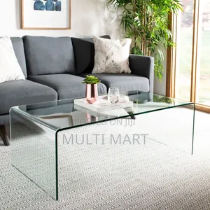 Coffee Tempered Glass Center Table Living Room Table Curved