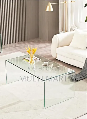 Heavy Duty Coffee Tempered Glass Center Table Living Room Table Curved