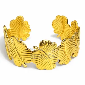 An Open Cuff Bangle Bracelet With Clear Crystal (Glass) Stones
