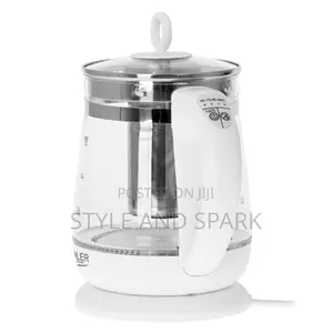 Adler White Kettle Glass 1.5l - With Temp. Control and Tea Infuser