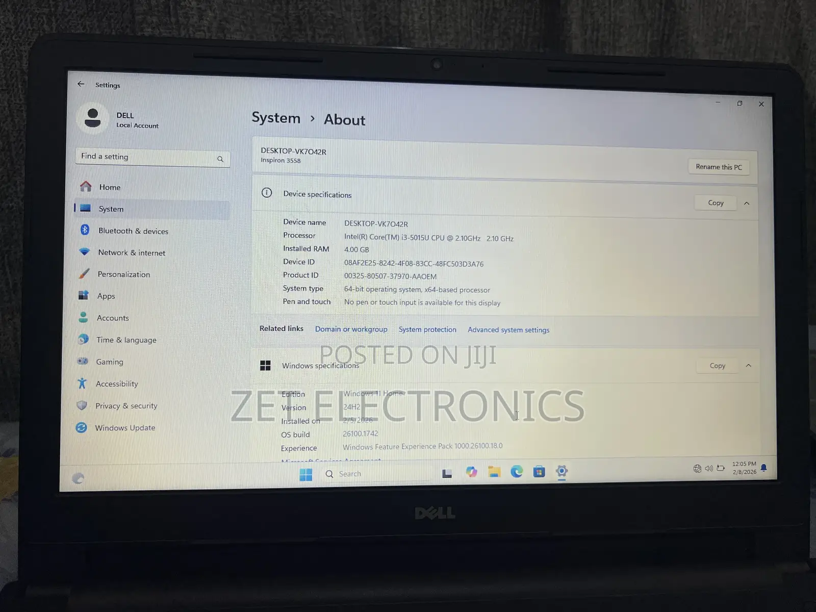 Laptop Dell Inspiron 15 4GB Intel Core i3 HDD 1T