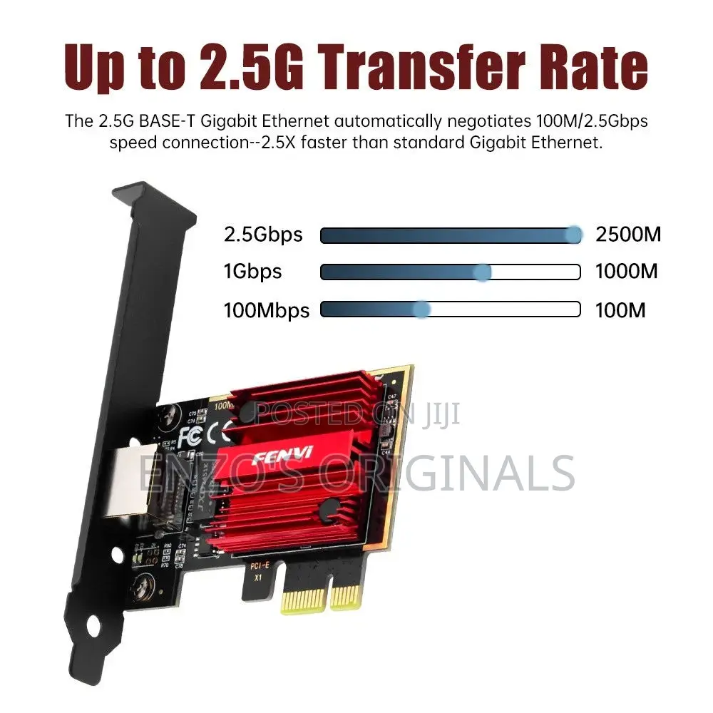 Fenvi 2.5g Gigabit Pcie Ethernet Card Rtl8125 2500mbps Rj45 Lan Nic