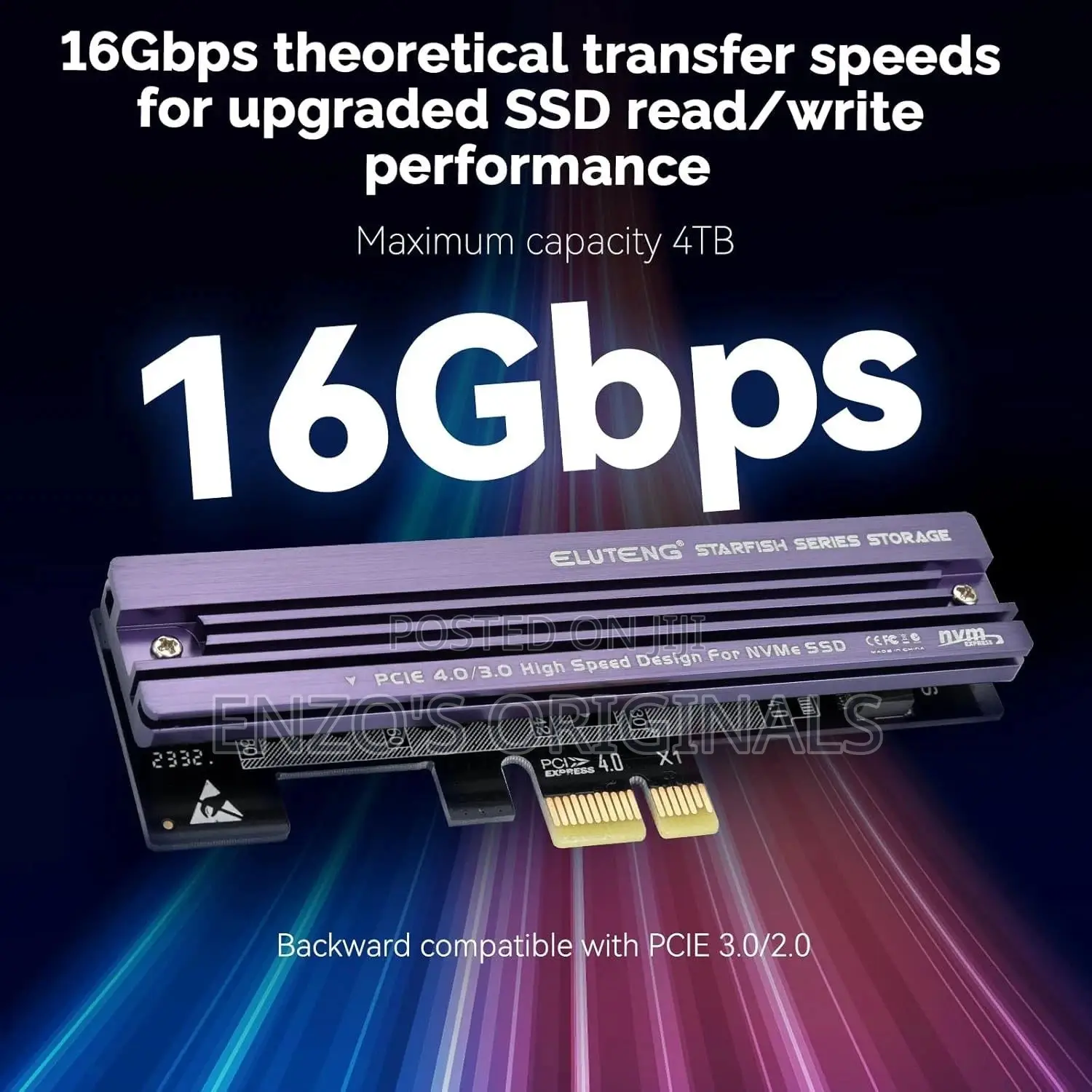 Nvme Pcie 4.0 Adapter M.2 Nvme Ssd To Pci Slots X1 X4 X8 X16 Expansion