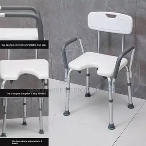 Elderly/ Commode Shower Seat With Arm Rest