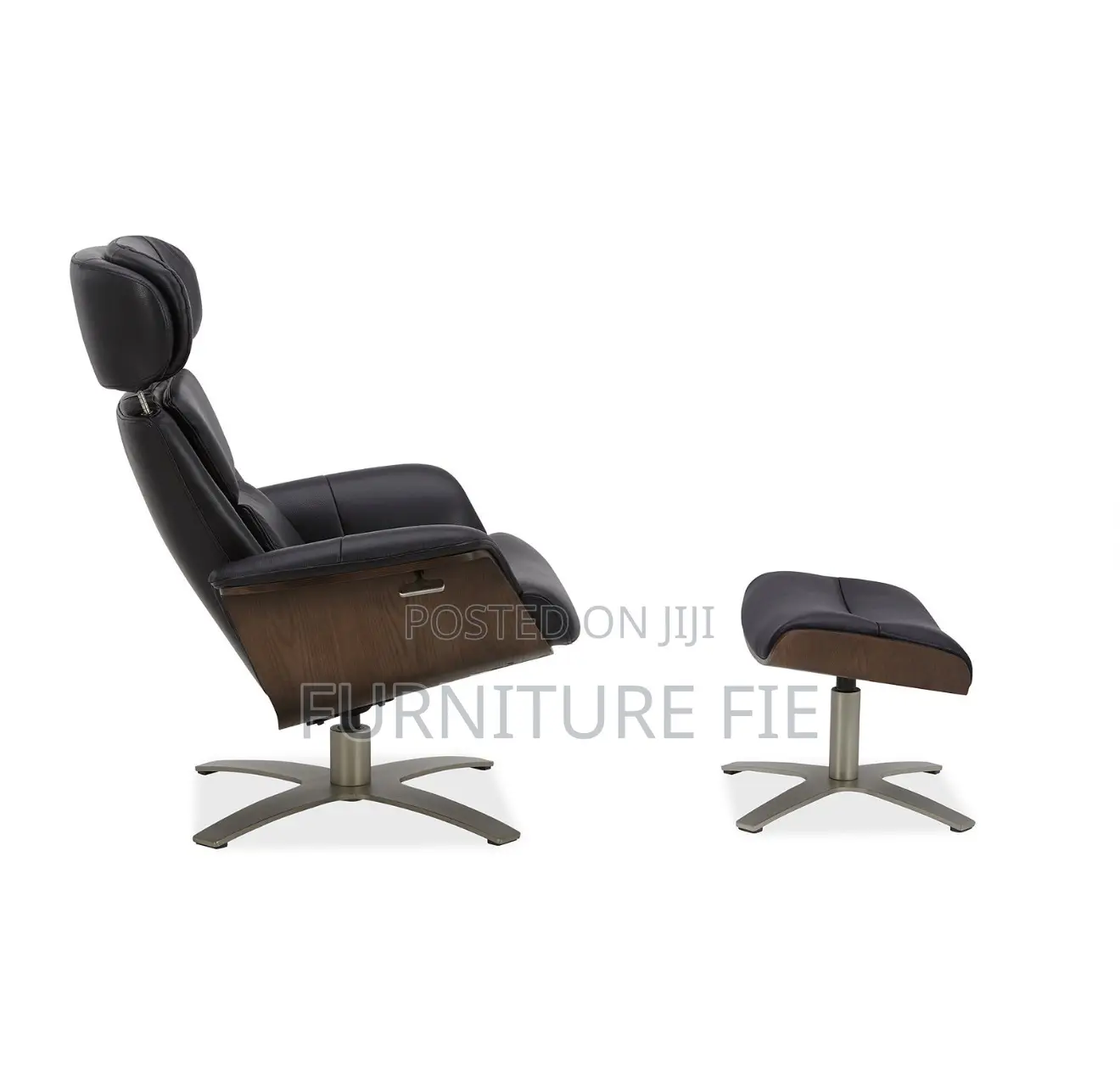 Janer Leather Swivel Chair Ottoman Set, Created for Macy’S