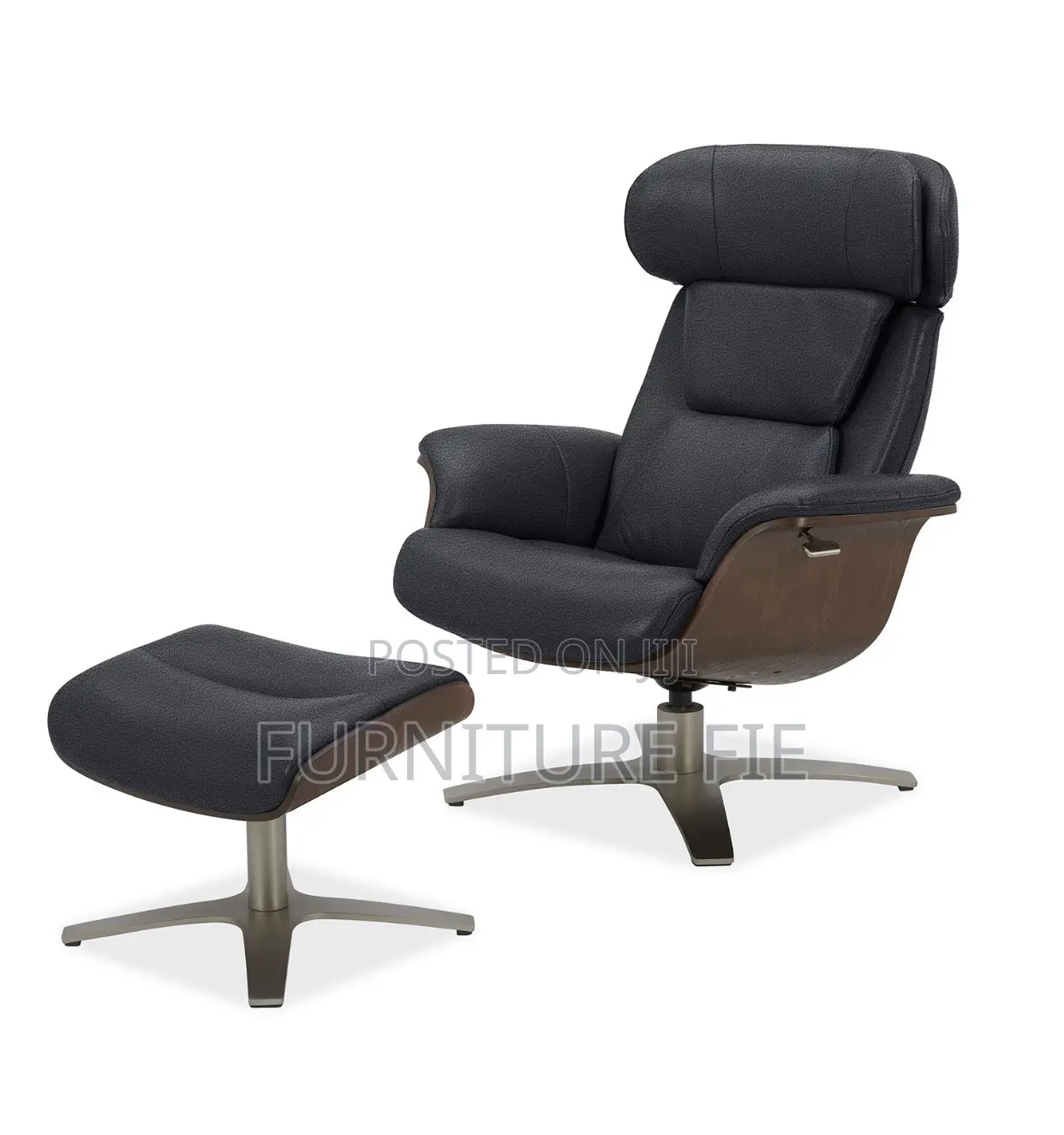 Janer Leather Swivel Chair Ottoman Set, Created for Macy’S
