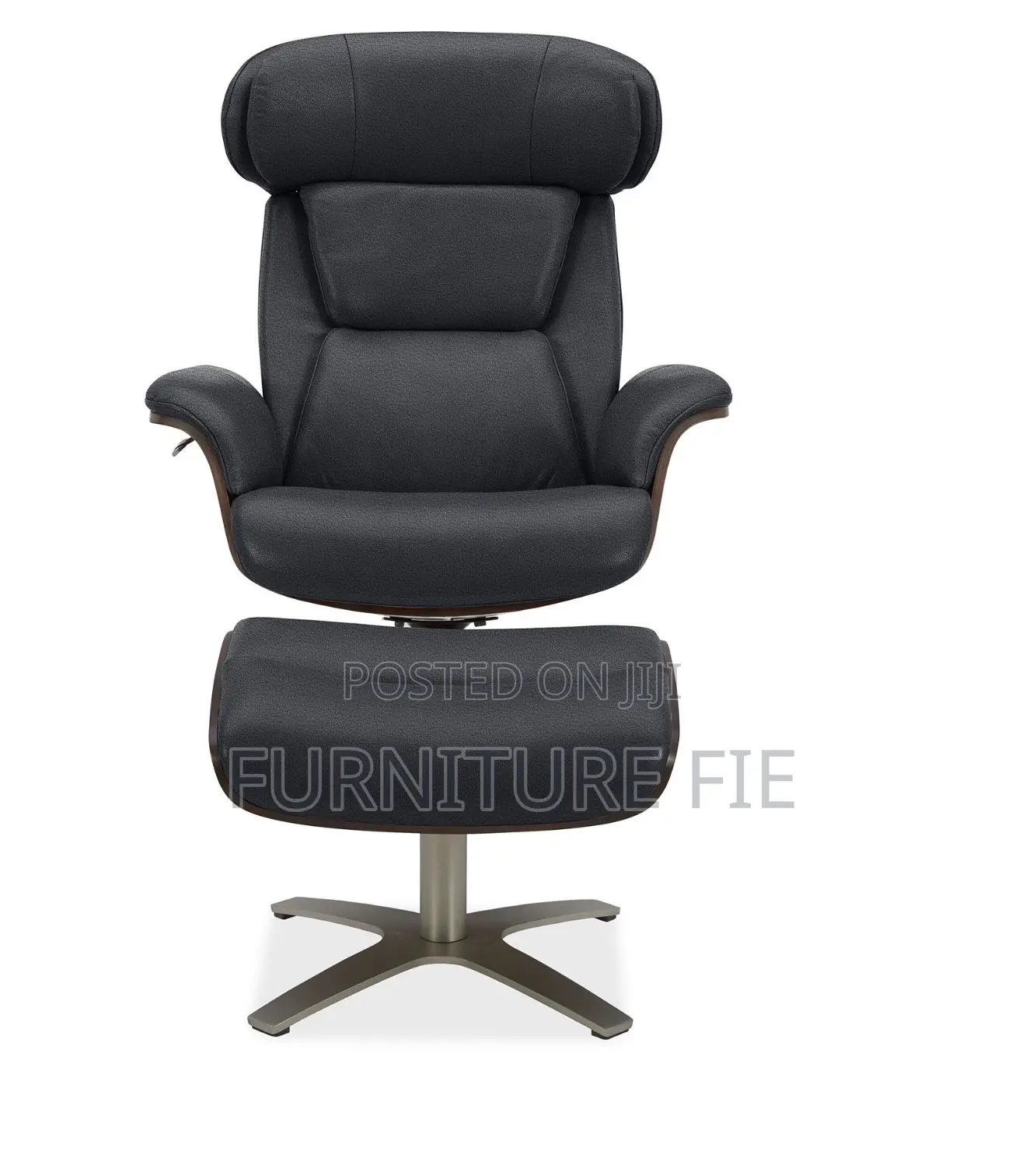 Janer Leather Swivel Chair Ottoman Set, Created for Macy’S