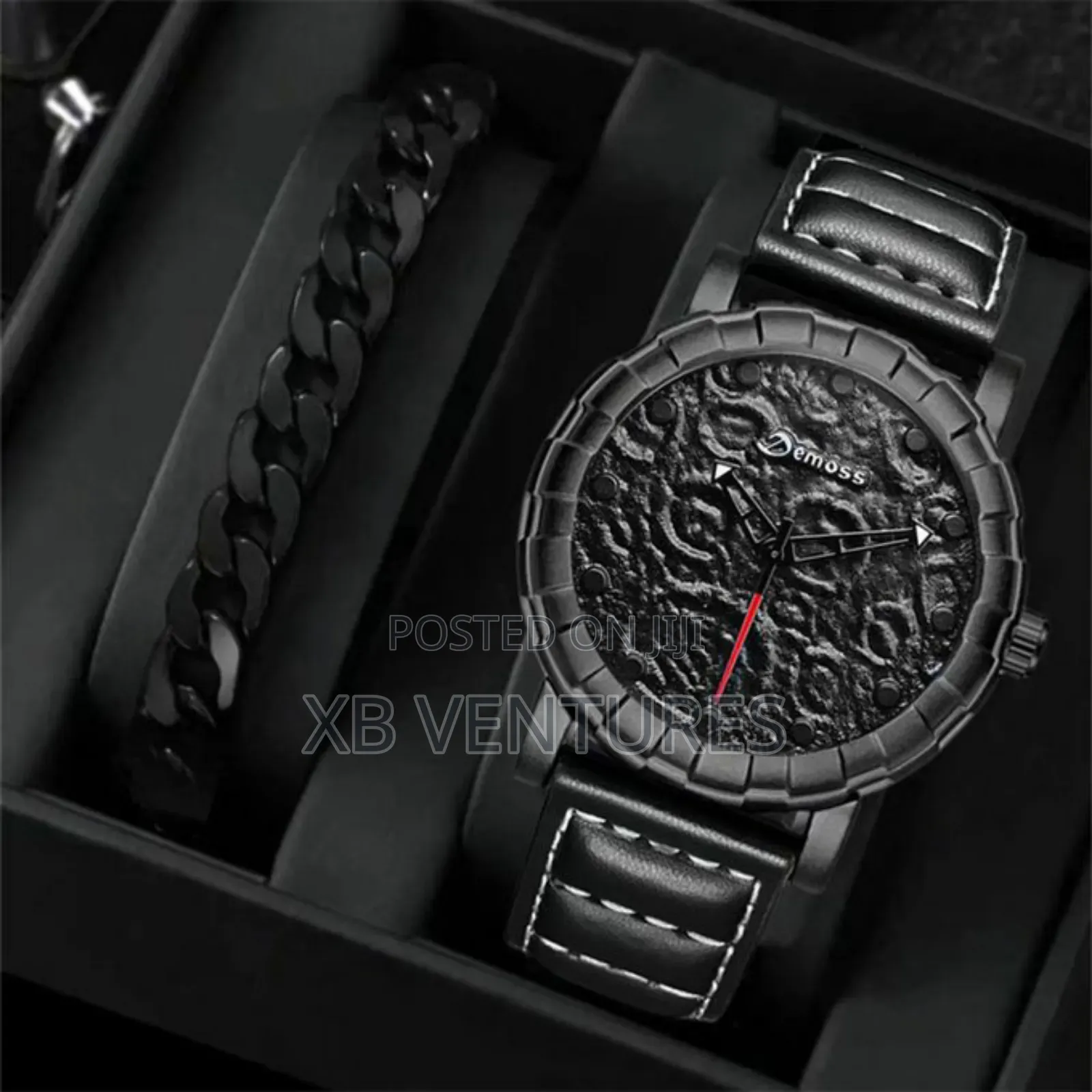 Premium Black Dial Watch With Matching Bracelet Combo