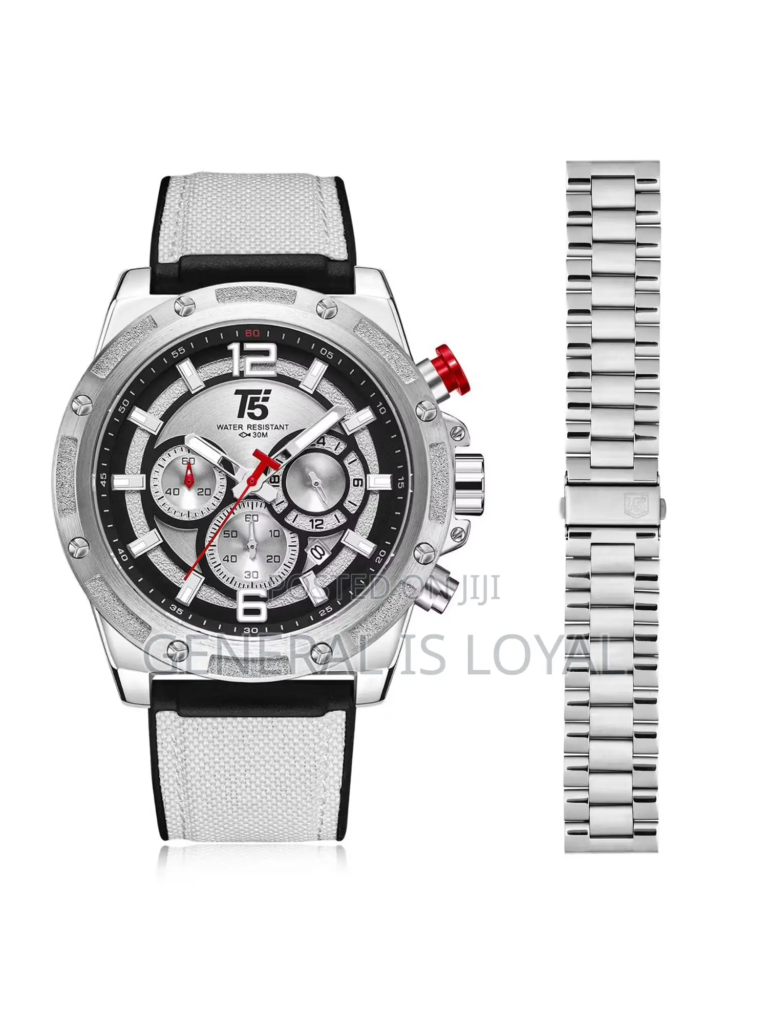 T5 Sliver Chronograph Watch For Men With An Interchangeable Strap