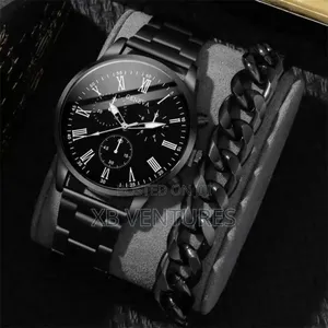 Ultimate Men’S Luxury Watch + Bracelet Bundle – Business Casual