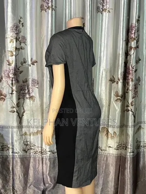Gray and Black Straight Dress