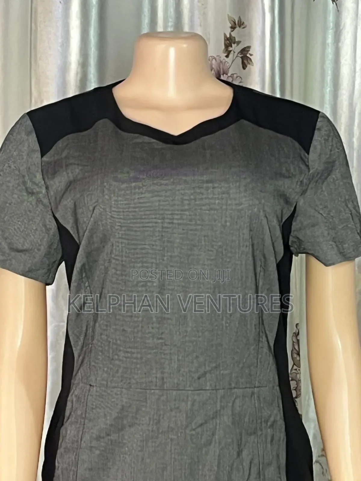Gray and Black Straight Dress