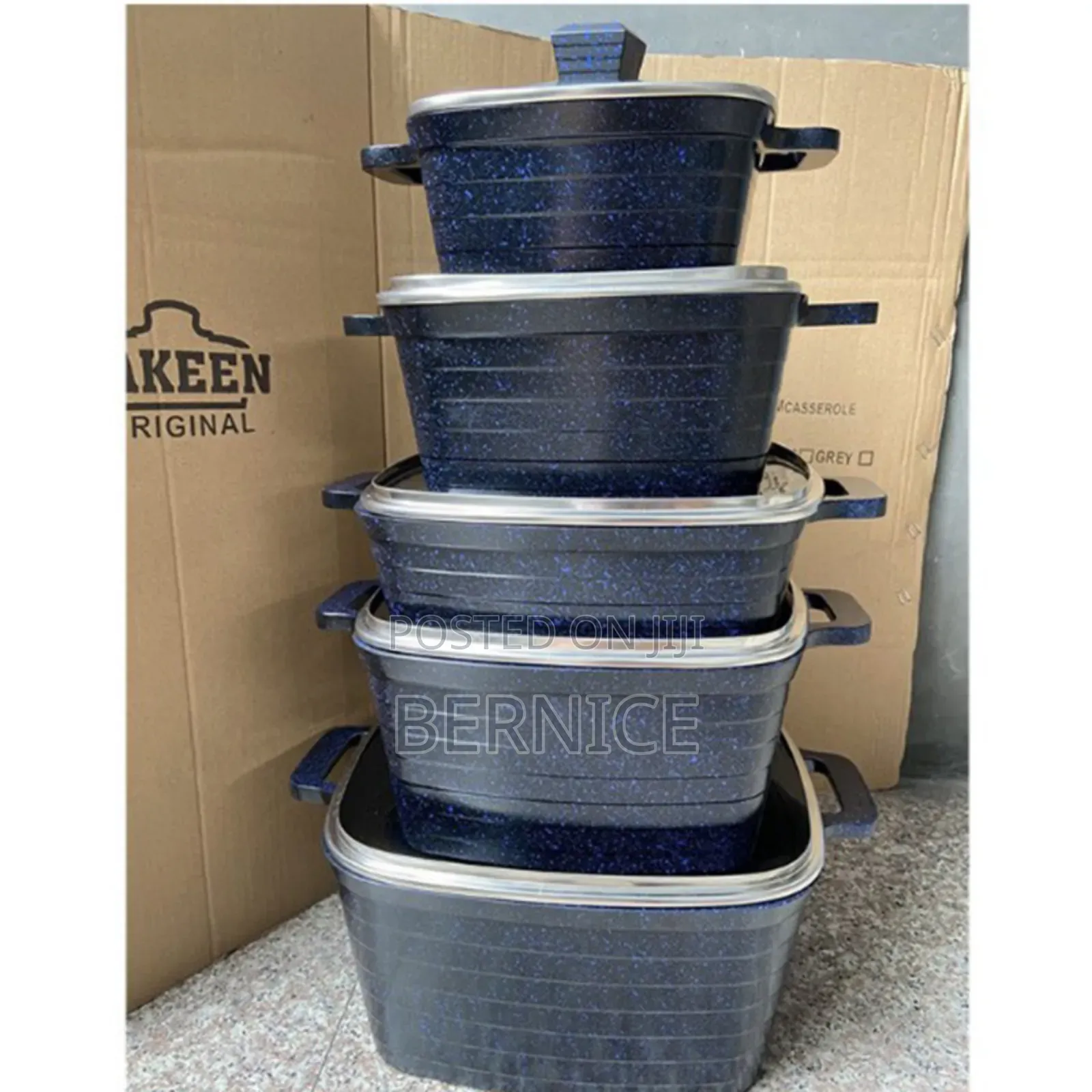 Non-Stick Granite Cooking Pot Set With Glass Lids – Durable Cookware