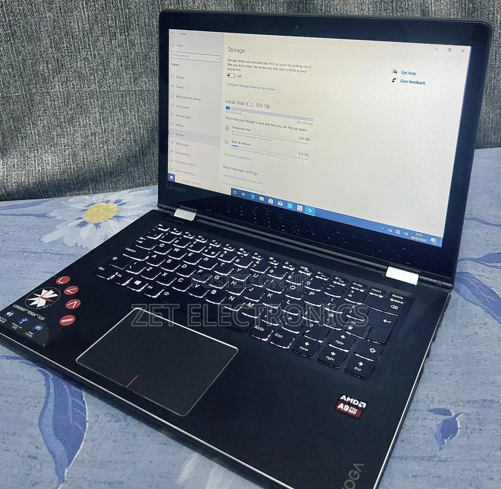 Laptop Lenovo Yoga 7i 8GB AMD A10 HDD 1T