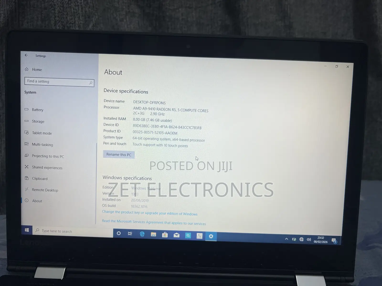 Laptop Lenovo Yoga 7i 8GB AMD A10 HDD 1T