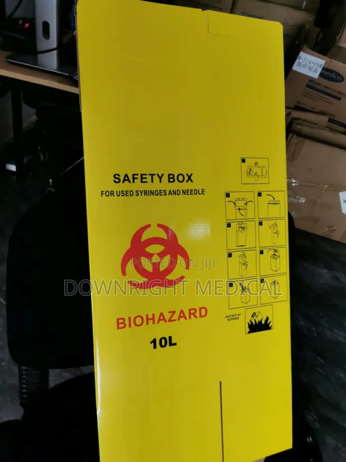 Biohazard Saftey Box, Cardboard 10ltrs