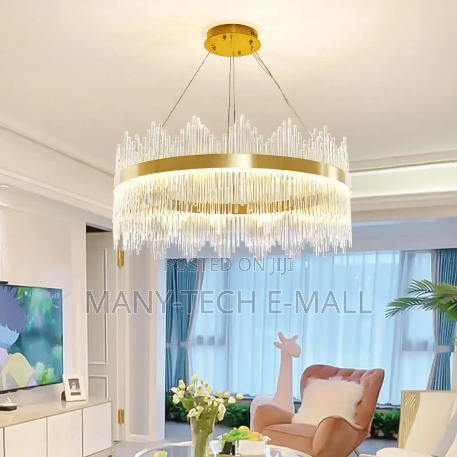 Cryatal Golden Chandelier Light.