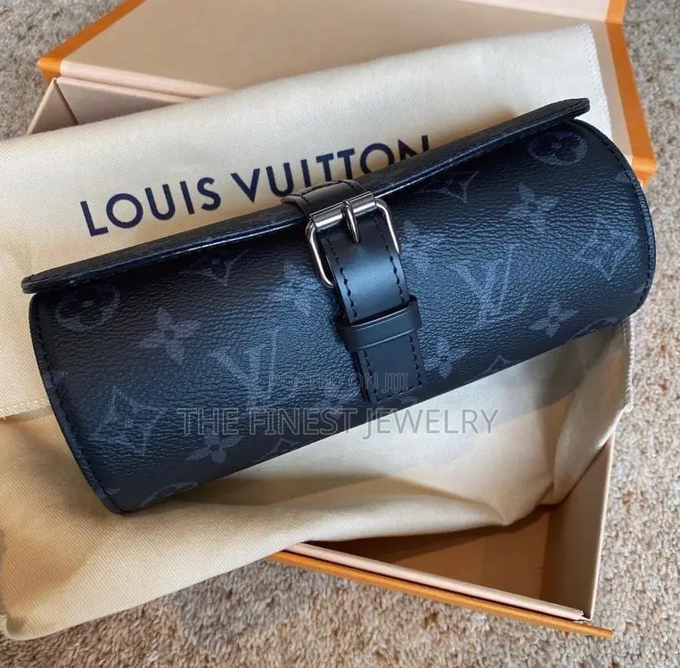 Louis Vuitton 3 Watch Case in Monogram Eclipse Canvas