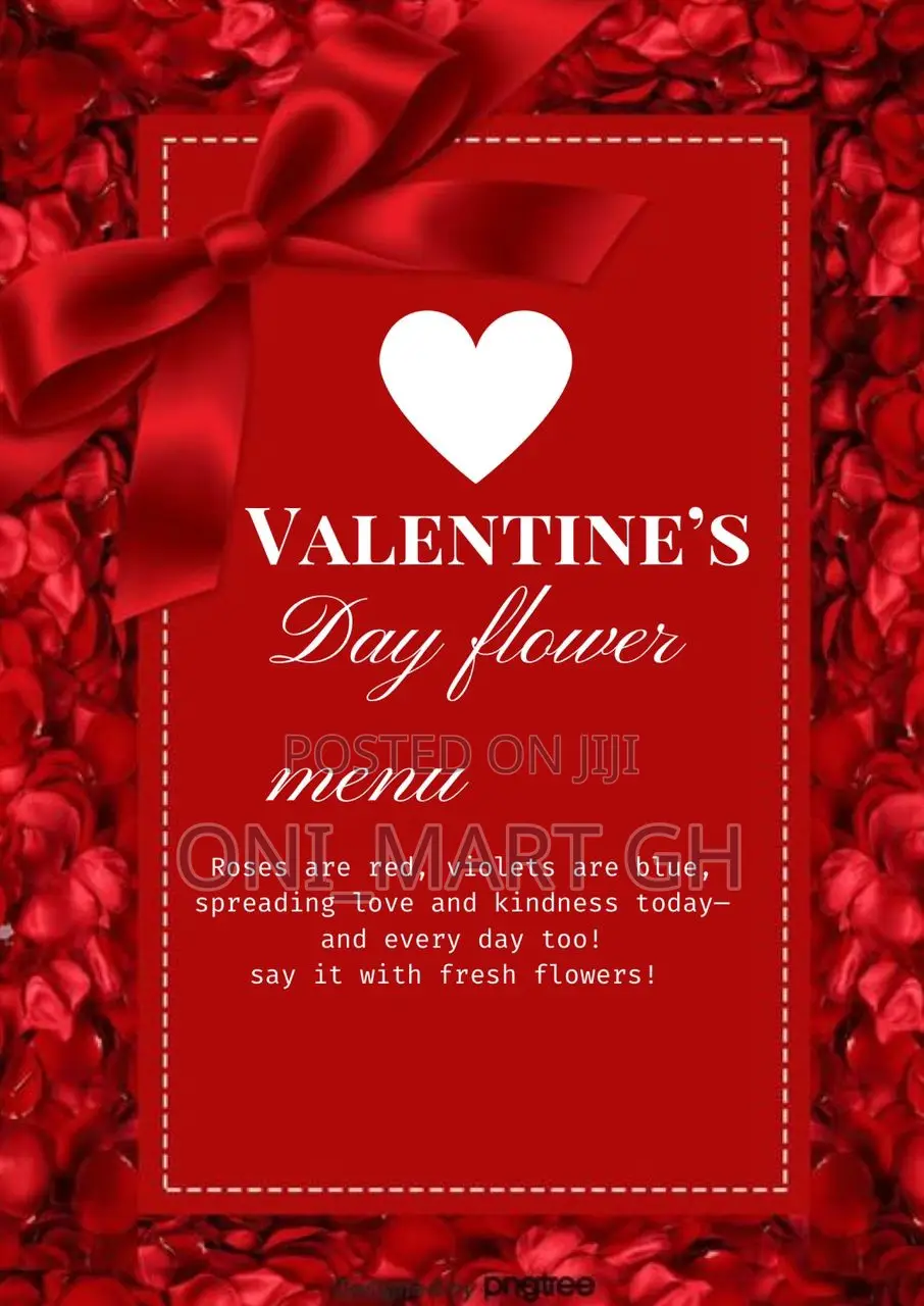 Valentine's Day Fresh Flowers Menu