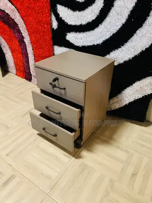 3-Drawer Mobile Wood Filing Cabinet With Lock