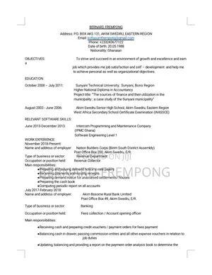 Housekeeping Cleaning CV