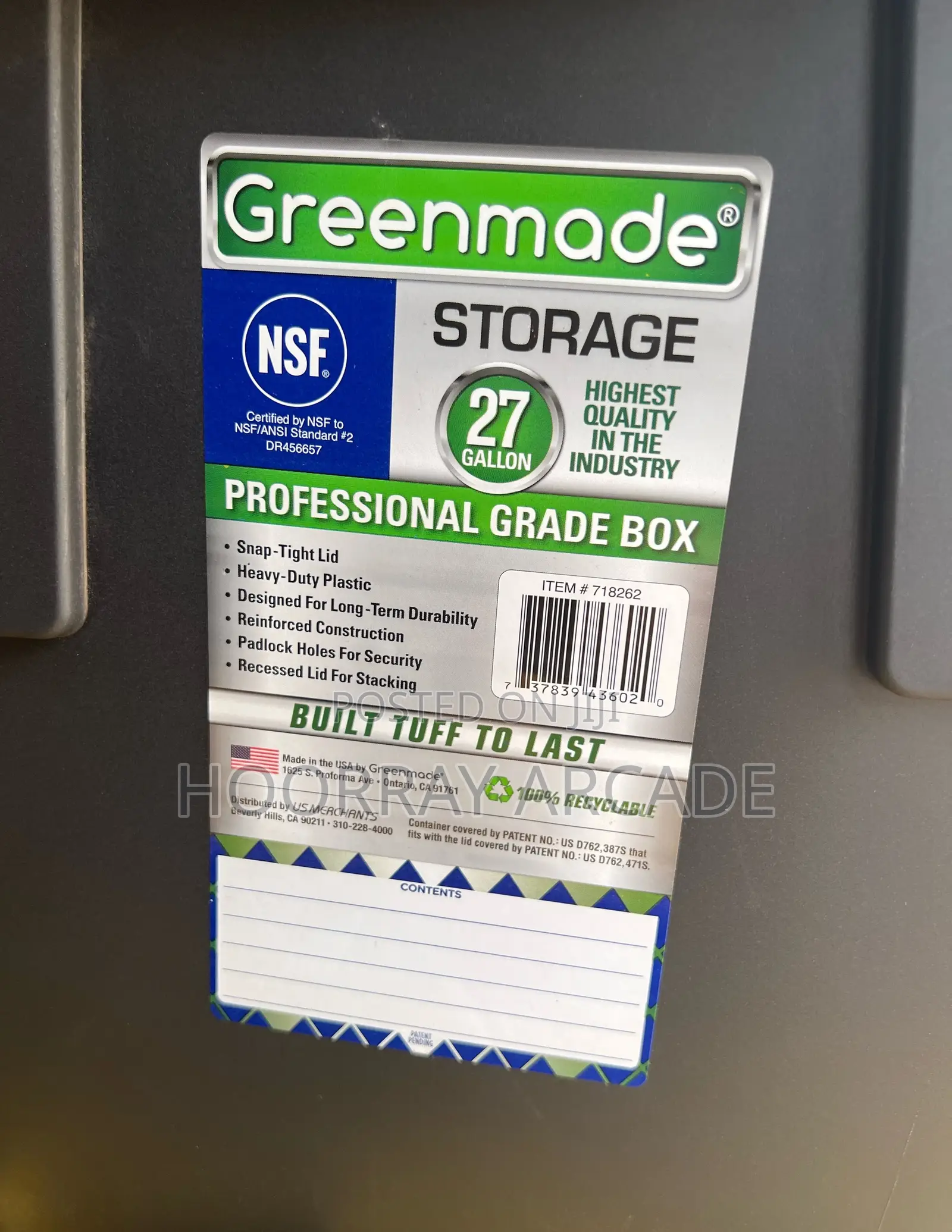 Greenmade Storage Box (Yellow Black) 27 Gallons