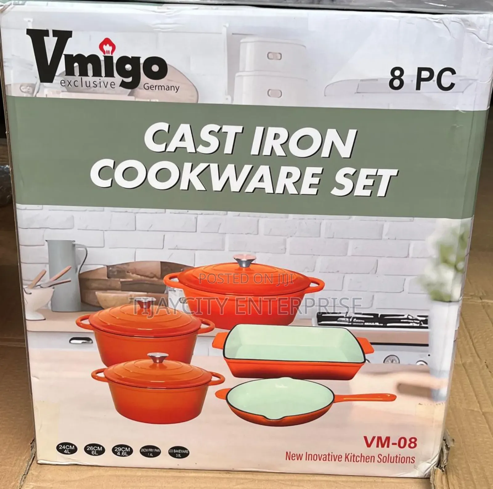 8pcs Cast Iron Cookware