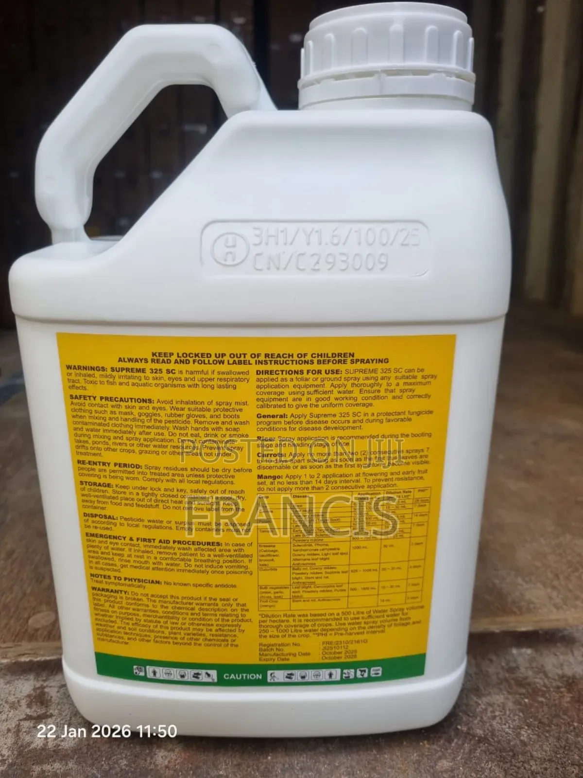 Supreme 325 Sc - Agricultural Fungicide
