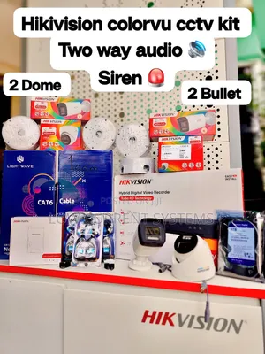 Hikvision 2mp Colorvu 4 Channel Kit Siren CCTV Camera Two Way Audio