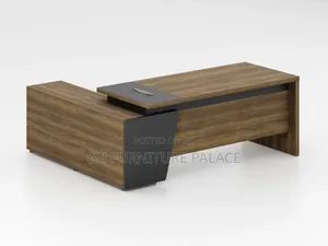 Executive Desk And Wooden Shelves Combo