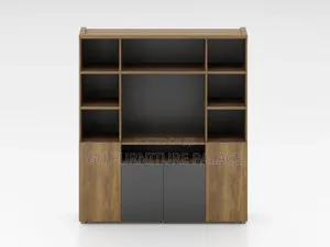 Executive Desk And Wooden Shelves Combo