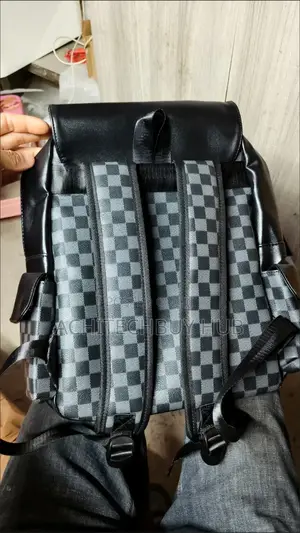Men’S Faux Leather Flap-top Backpack (Monogram Design)