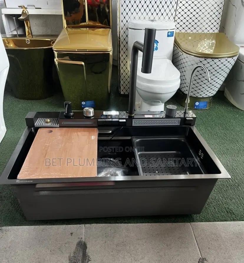 Complete Smart Kitchen Sink_luxury Cabinet Sink_black Sink