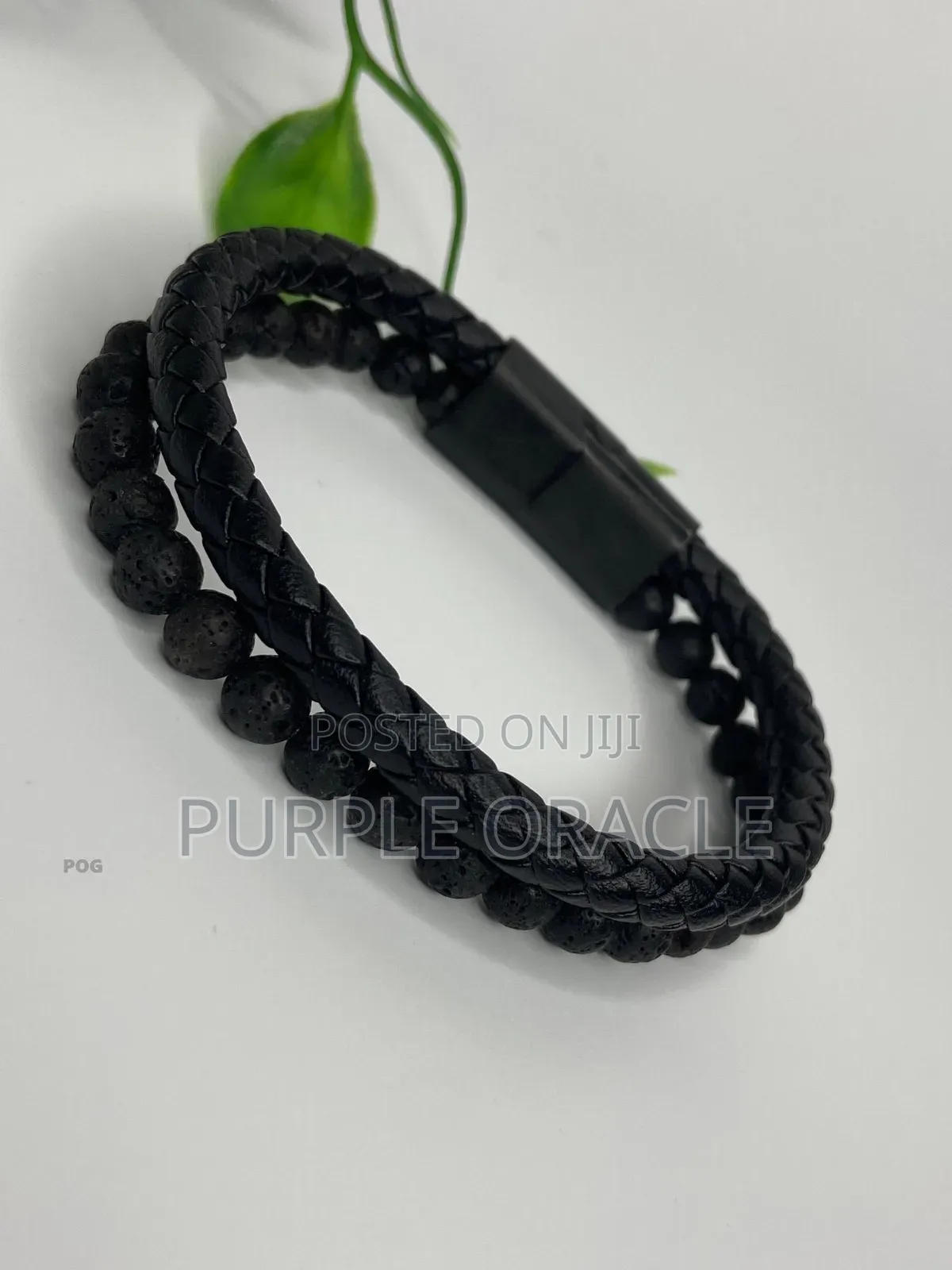 Black Multi-Layer Braided Leather Bracelet.
