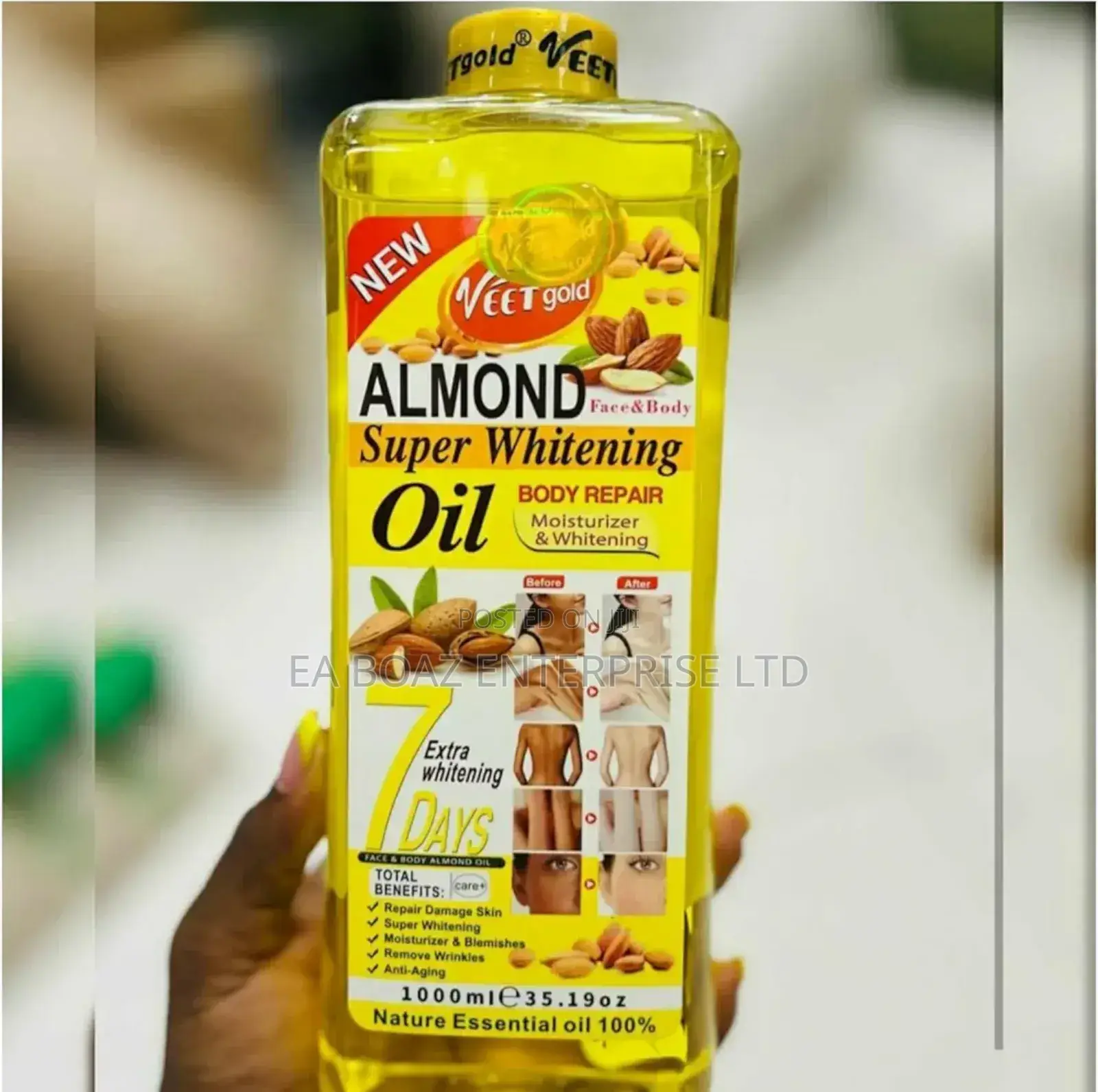 Veetgold Almond Super Whitening Body Repair Oil, Body Oil 1000ml