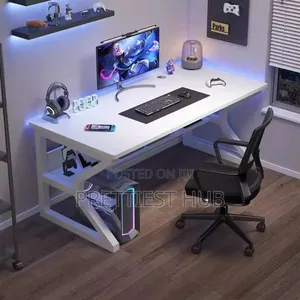 Gaming Office Studio Desk With Beneath Bookshelf