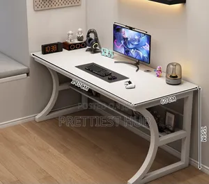 Gaming Office Studio Desk With Beneath Bookshelf