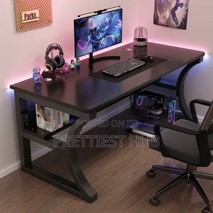 Gaming Office Studio Desk With Beneath Bookshelf