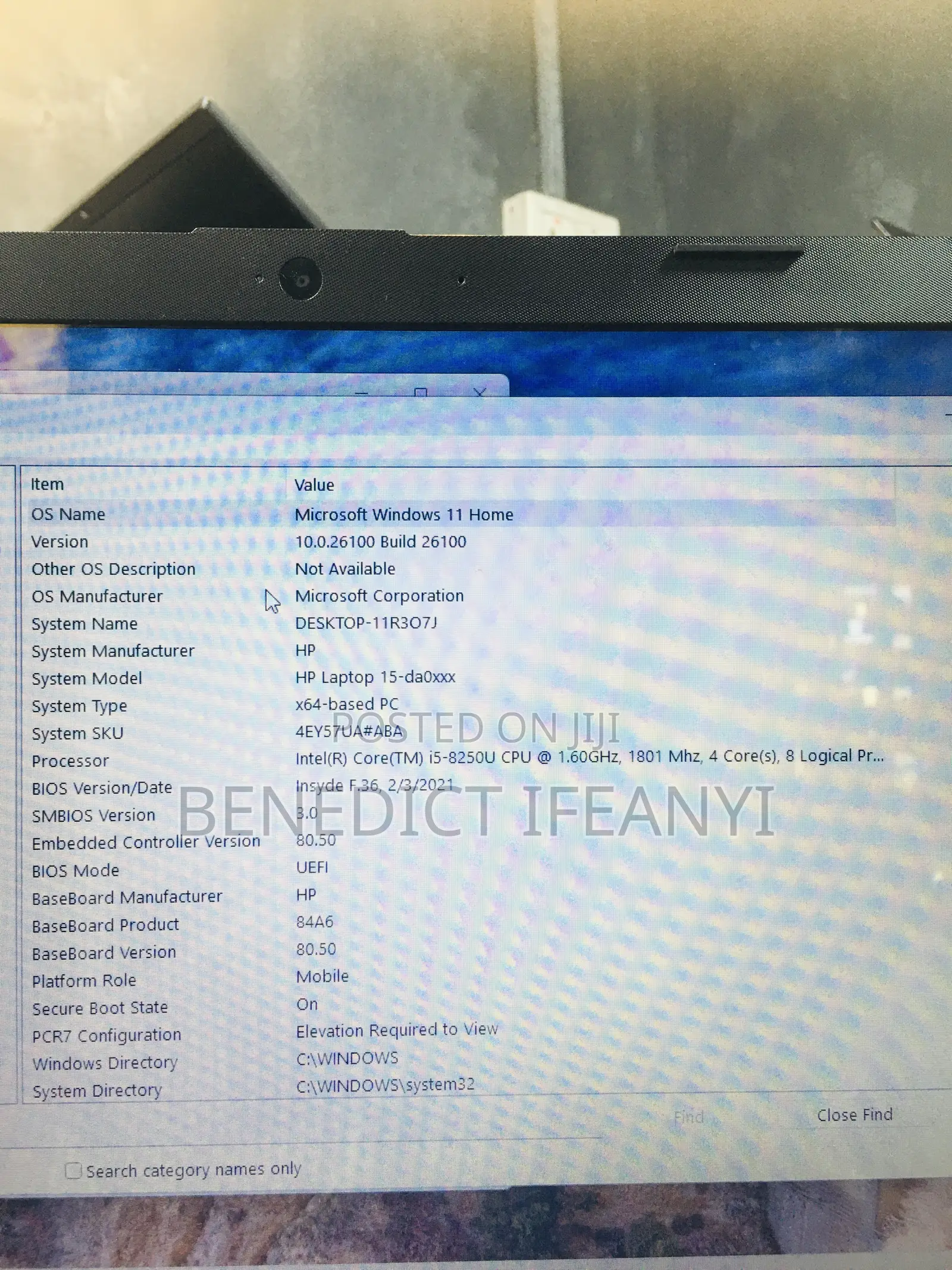 Laptop HP 15-Dy1031wm 8GB Intel Core I5 SSD 256GB
