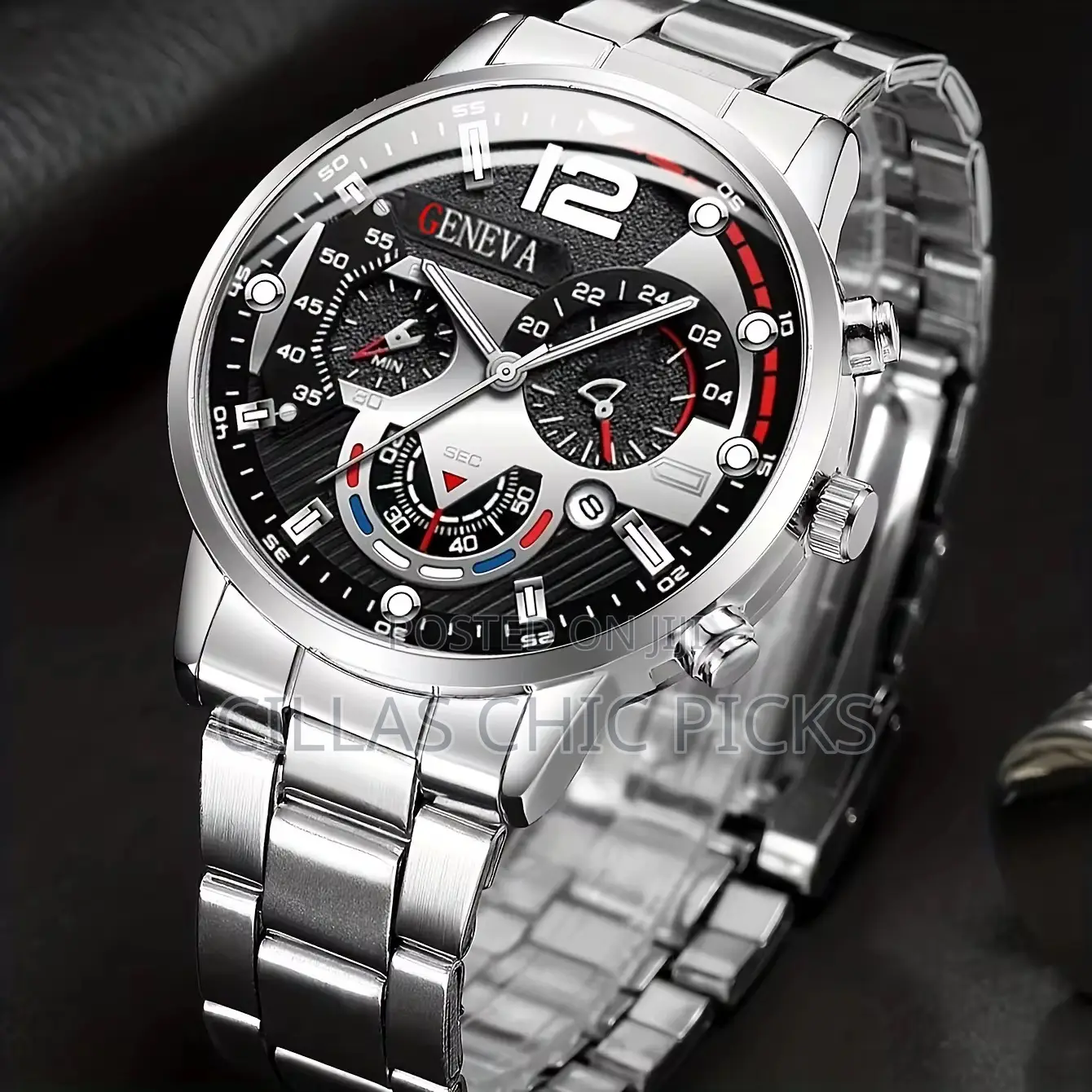 Men's Quartz Watchessteel Band (Black Available)