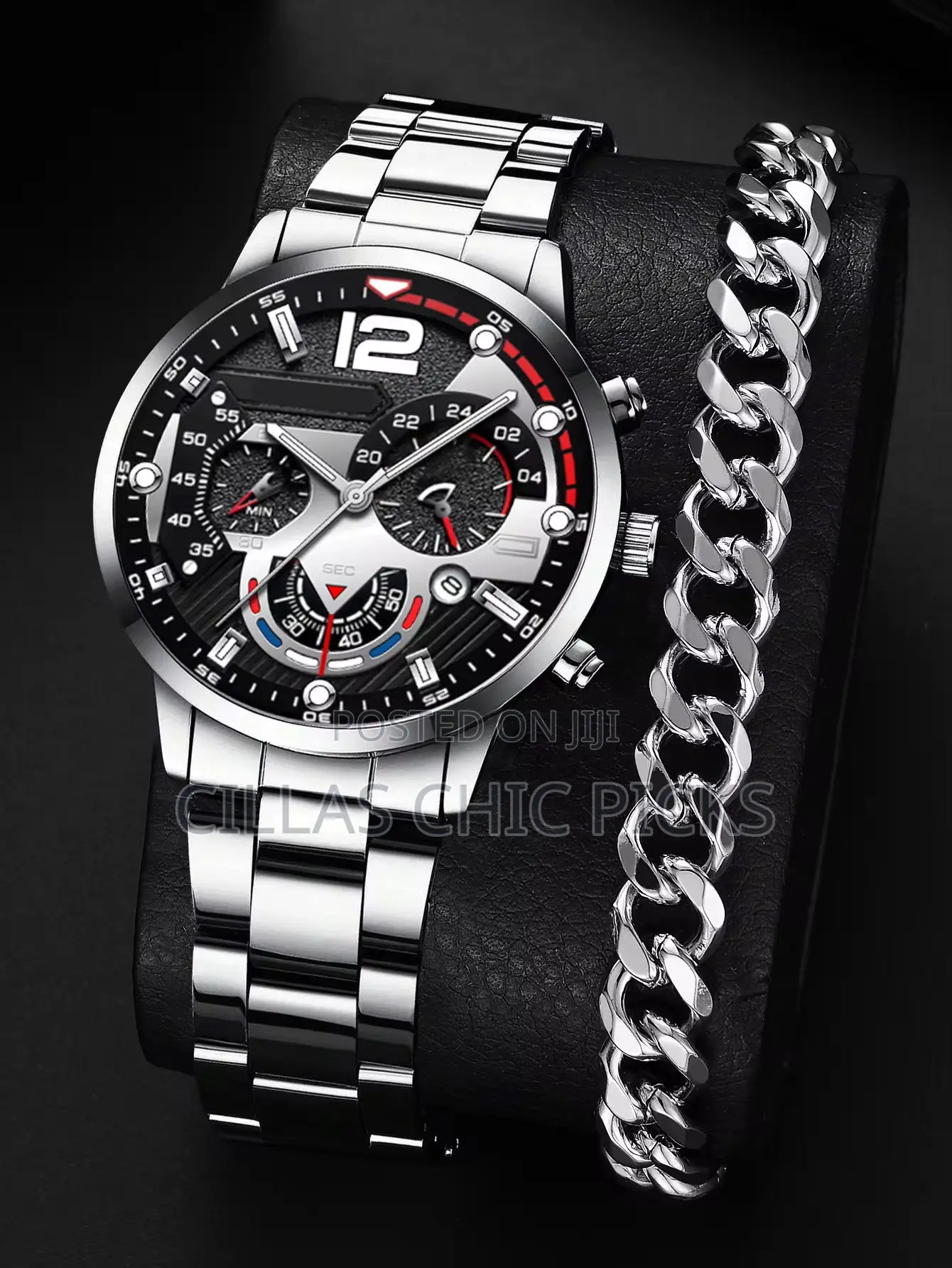 Men's Quartz Watchessteel Band (Black Available)