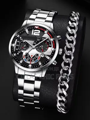 Men's Quartz Watchessteel Band (Black Available)