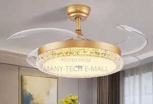 Gold Led Fan With Light