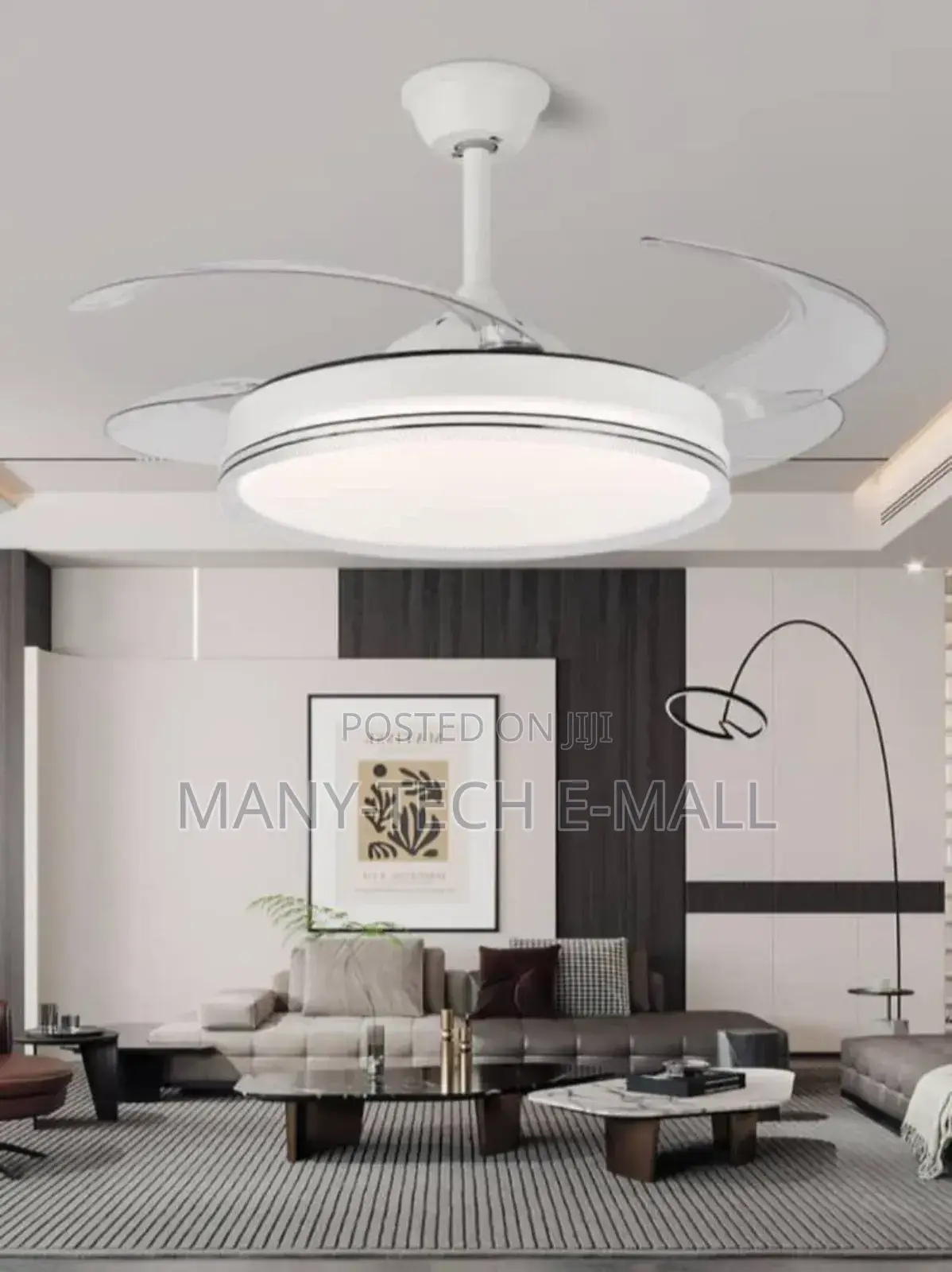White Body Ceiling Fan Light.