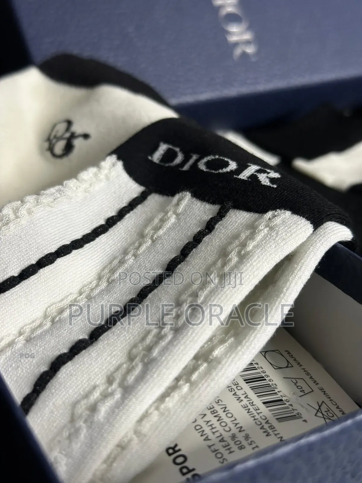 5-pack Set Of Christian Dior Socks In A Black And White Cotton Blend.