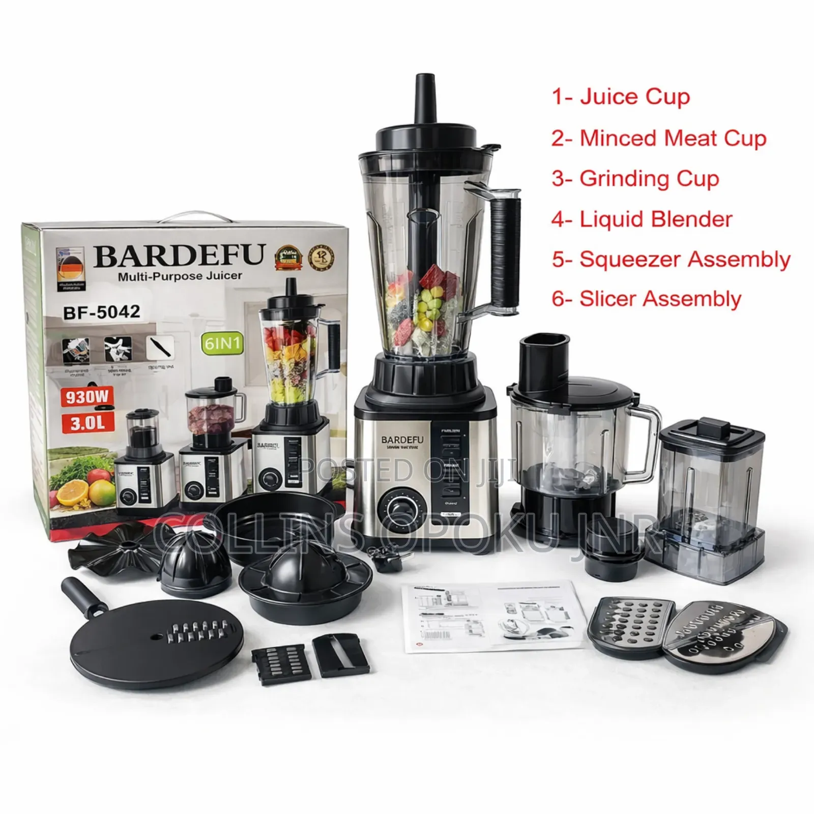 Heavy-Duty 8-in-1 Multi-Purpose Blender - 9500w - 3.0l