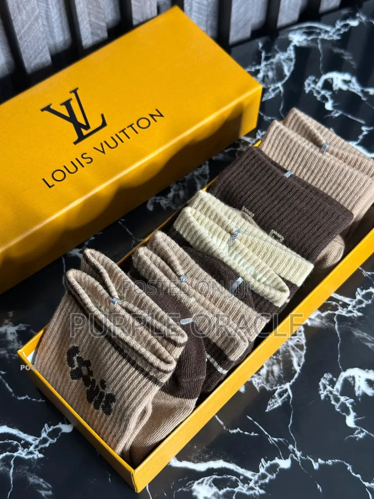 Louis Vuitton Crew Socks in a Cotton Blend .