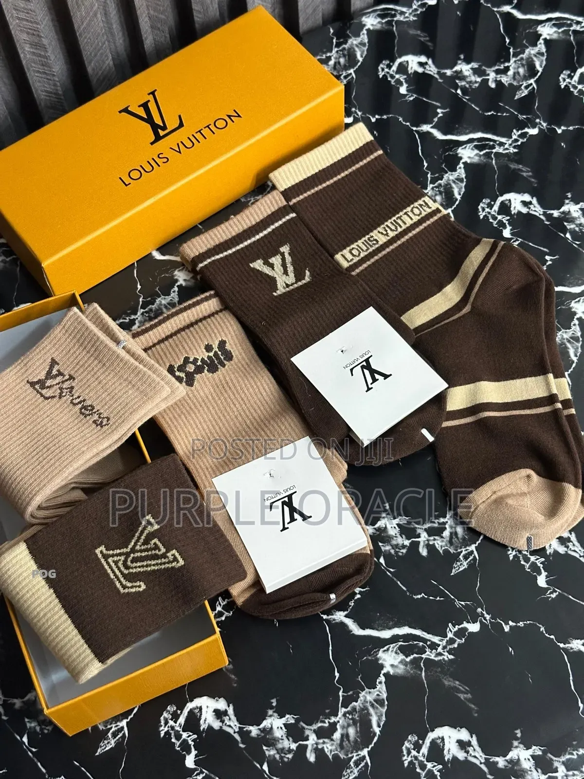Louis Vuitton Crew Socks in a Cotton Blend .