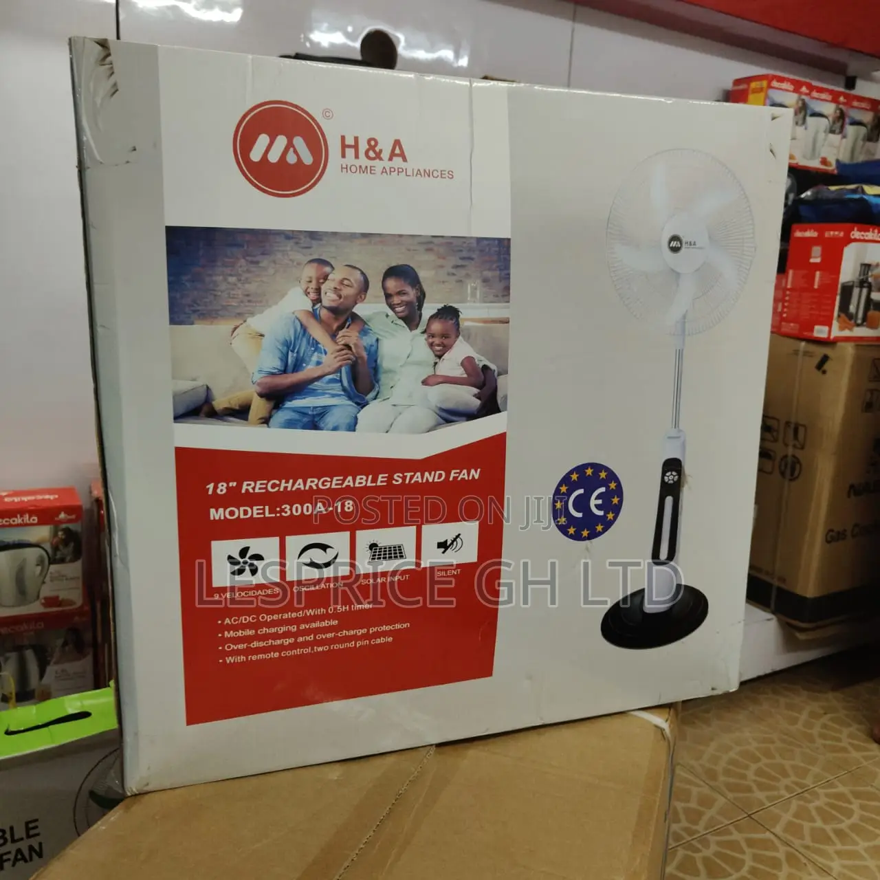 Authentic 18'' Standing Fan Which Can Be Charged And Recharged