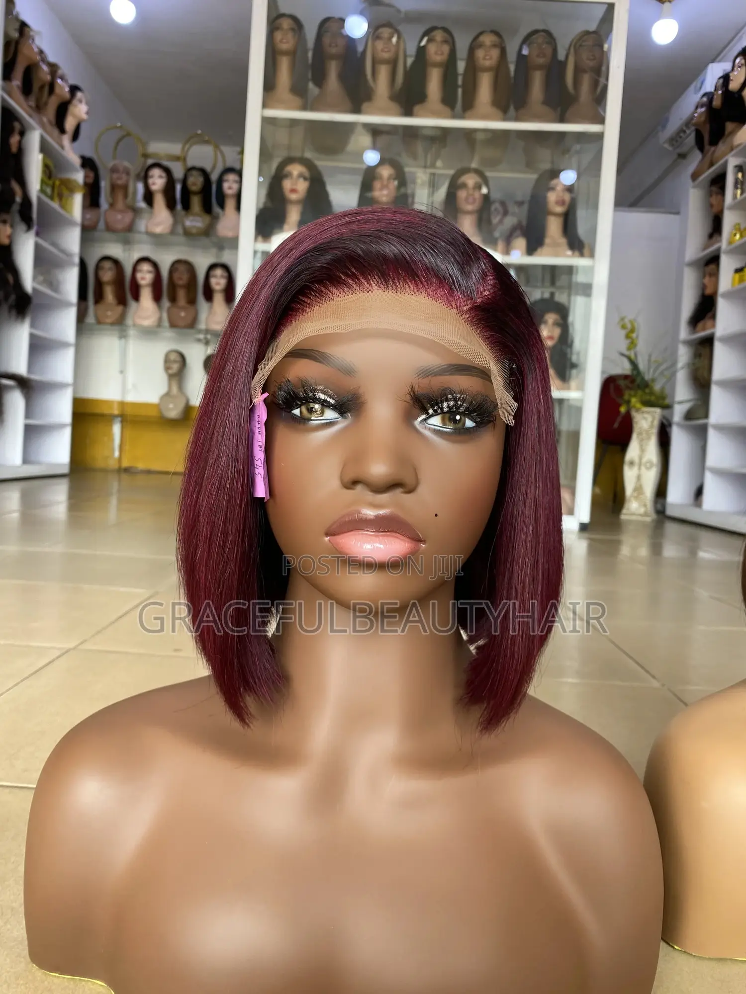 8 Inches SDD Bone Straight Vietnam Texture Dark Burgundy With 5x5